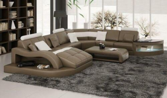 Designer Living landscape Suite Corner suite U-shape Couch Corner sofa Upholstery
