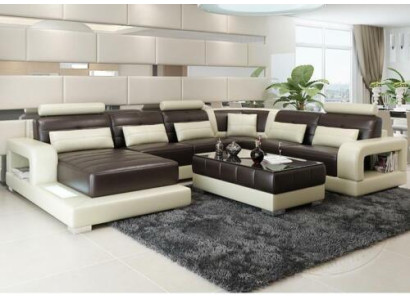 Brown leather sofa Corner sofa Sofa Couch Design Seat Upholstery Suite