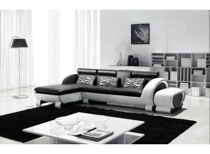 Corner sofa Leather sofa Living landscape L-shape Decorative sofa Couch Upholstery Seat Corner