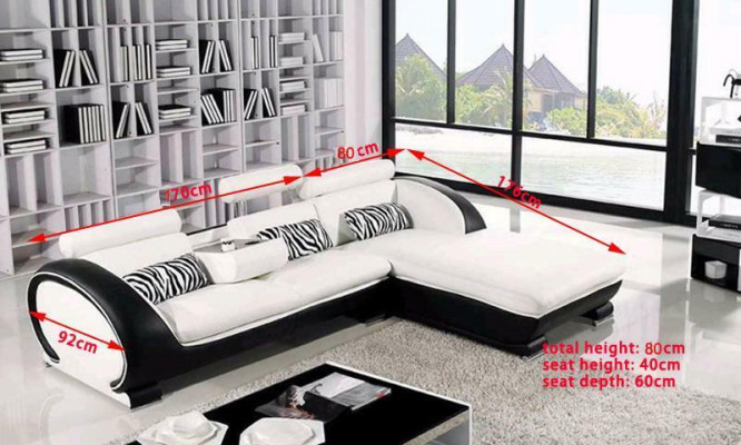 Corner sofa Leather sofa Living landscape L-shape Decorative sofa Couch Upholstery Seat Corner