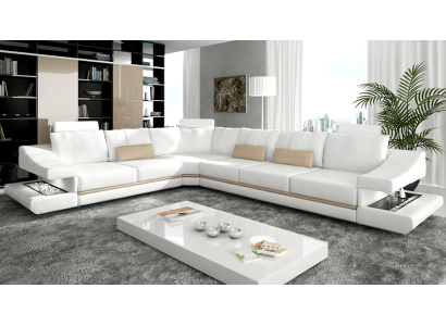 Leather sofa Corner sofa Couch Designer Upholstery Corner suite Sofa Couches Sofas