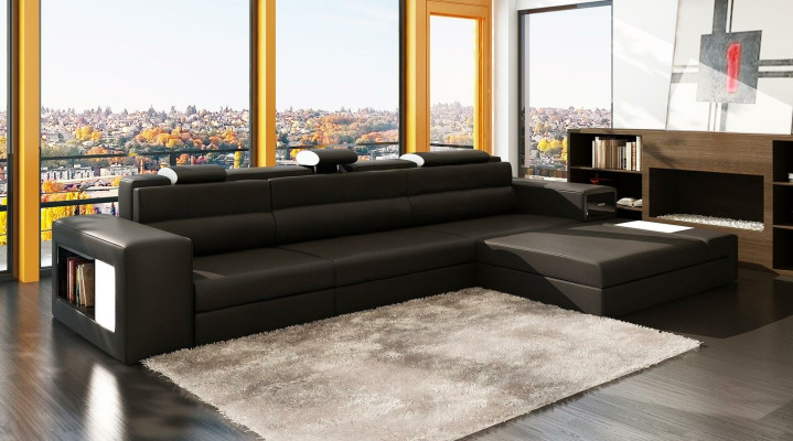 Corner sofa Leather sofa Living landscape L-shape Sofa Decorative Couch Upholstery Seat Corner