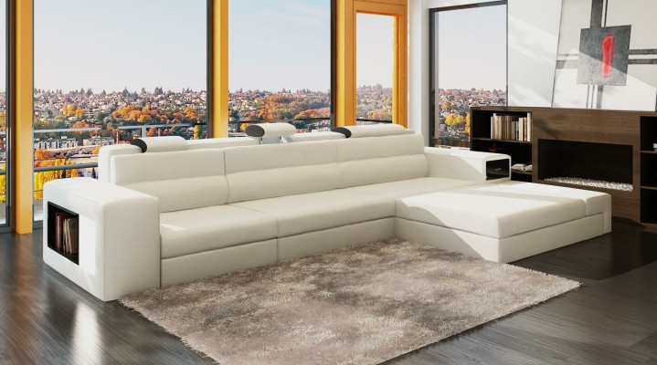Corner sofa Leather sofa Living landscape L-shape Sofa Decorative Couch Upholstery Seat Corner