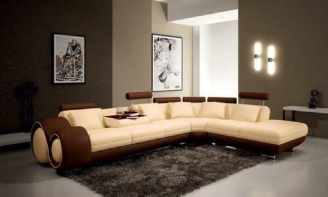 Corner sofa Sofa Couch Upholstery Living landscape Leather Sofas Suite L-shape
