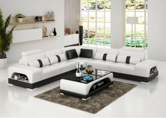 Couch Corner sofa Leather Living landscape Suite Design Deco Modern Sofa L-shape