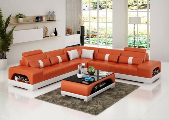 Couch Corner sofa Leather Living landscape Suite Design Deco Modern Sofa L-shape