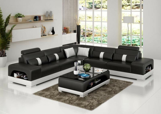 Couch Corner sofa Leather Living landscape Suite Design Deco Modern Sofa L-shape