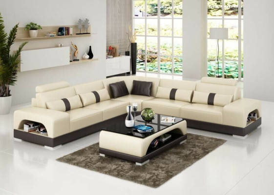 Couch Corner sofa Leather Living landscape Suite Design Deco Modern Sofa L-shape