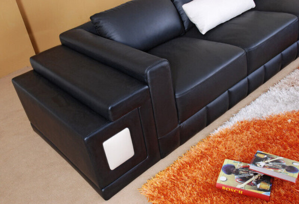 Corner sofa Leather Sofa Couch Upholstery Corner Living landscape Seat Suite L-shape