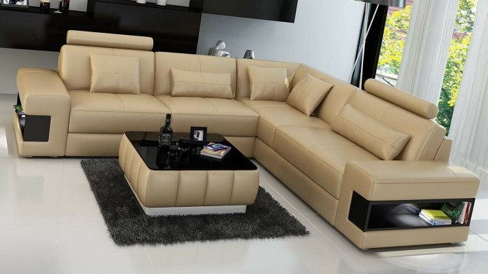Corner sofa L-shape Sofa Couch Upholstery Corner sofas Living landscape Leather sofa