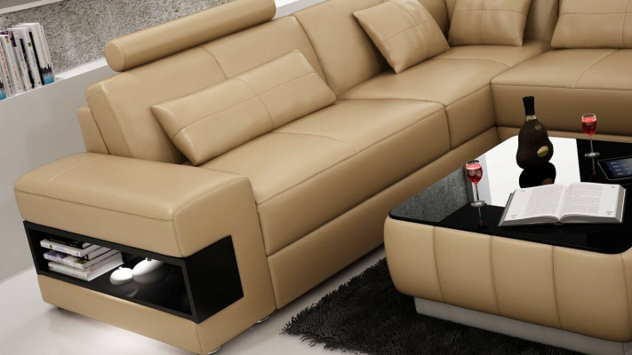 Corner sofa L-shape Sofa Couch Upholstery Corner sofas Living landscape Leather sofa