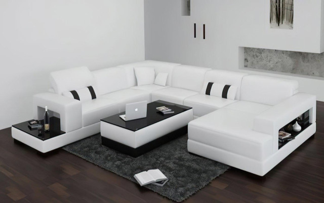 Corner sofa Sofa Couch Upholstery Deco Living landscape Leather Corner Sofas Suite
