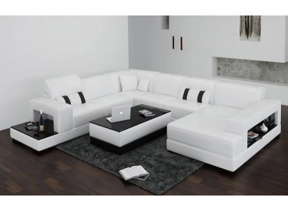 Corner sofa Sofa Couch Upholstery Deco Living landscape Leather Corner Sofas Suite