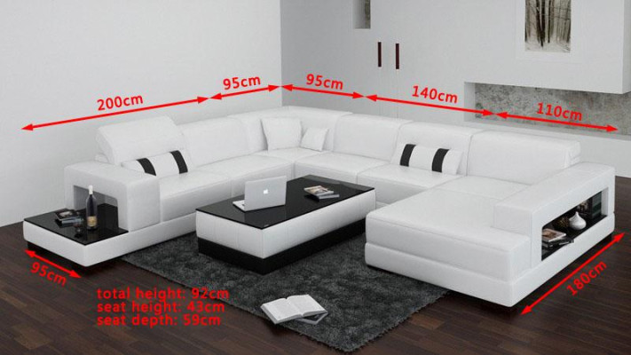 Corner sofa Sofa Couch Upholstery Deco Living landscape Leather Corner Sofas Suite