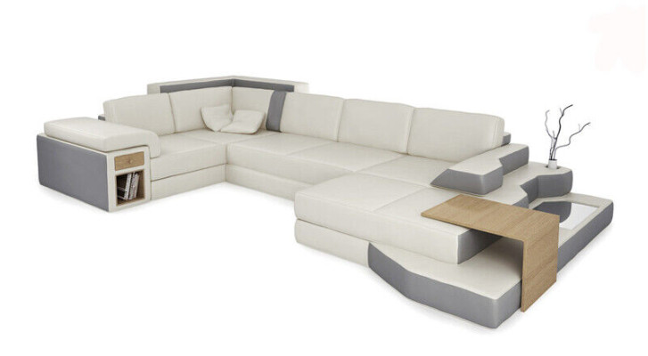Design Sofa U-shape Leather Living landscape Couch Upholstery Seat Corner sofa