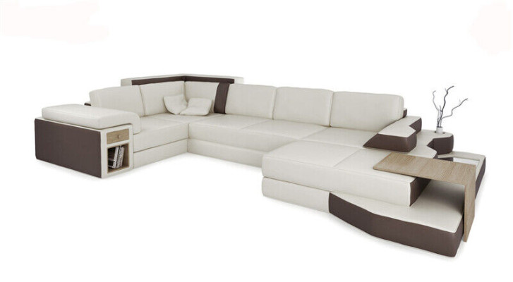 Design Sofa U-shape Leather Living landscape Couch Upholstery Seat Corner sofa