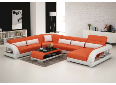 Sofa Couch Living landscape Corner suite Corner sofa Upholstery Suite Sofas