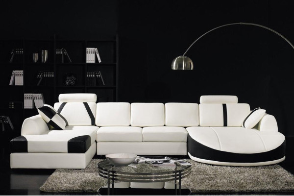 Corner sofa Leather sofa Upholstery Living landscape Sofa Couch Corner suite U-shape