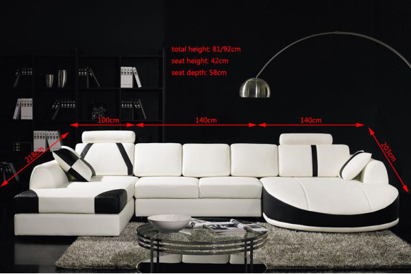 Corner sofa Leather sofa Upholstery Living landscape Sofa Couch Corner suite U-shape