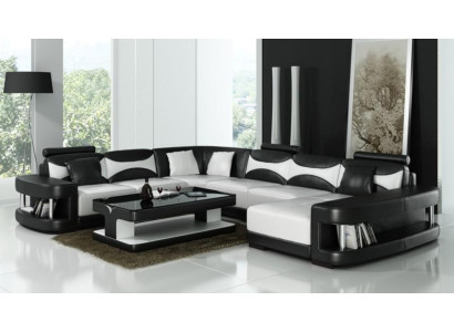 xxl big Living landscape U-shape Corner sofa Sofa Couch Upholstery Suite Leather