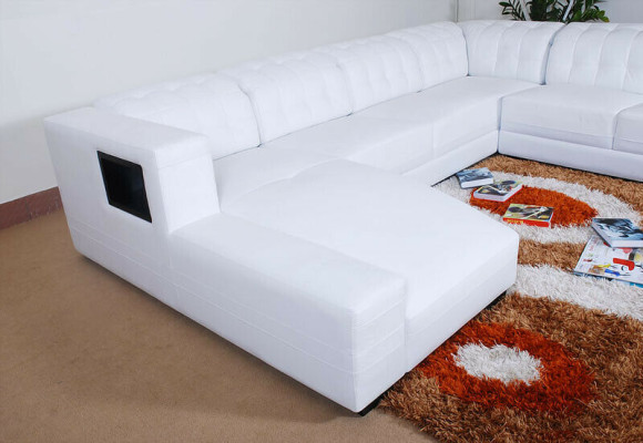 Designer Sofa Couch Corner sofa with Stool Suite Living landscape Upholstery