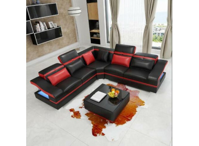 Corner sofa L-shape Coffee table Corner Leather Suite Table Living landscape 2-piece