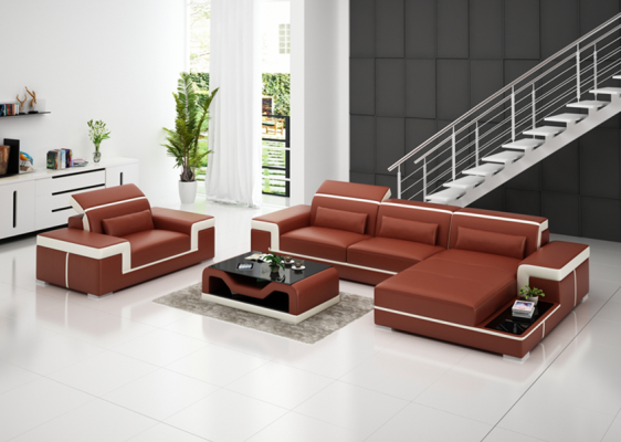 Corner sofa Set Couch Upholstery Corner Suite Armchair Living landscape L-shape