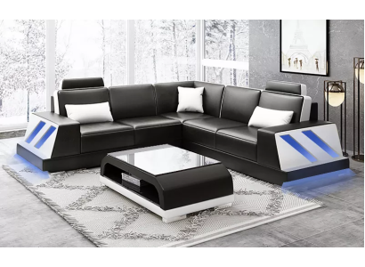 Leather sofa Corner sofa Upholstered sofa Couch Corner suite Living landscape Upholstery