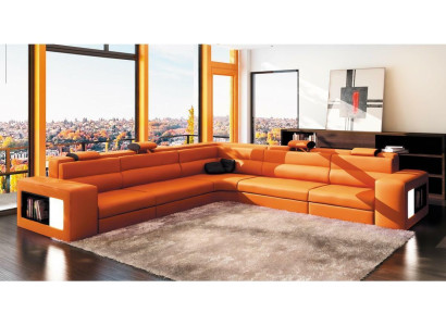 L-shape Modern Corner sofa Couch Upholstery Leather Design Sofa Suite