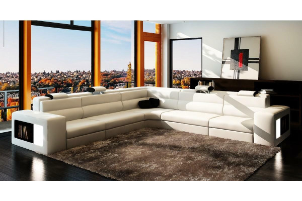 L-shape Modern Corner sofa Couch Upholstery Leather Design Sofa Suite