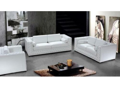 Sofa set 3+1+1 Seater Set Design Sofas Upholstery Couches Leather Chesterfield