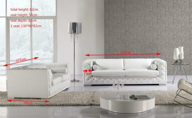 Sofa set 3+1+1 Seater Set Design Sofas Upholstery Couches Leather Chesterfield