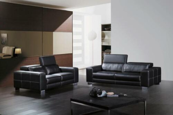 Set Leather Sofa Couch Living landscape 3+1+1 Seater Suite Design Modern