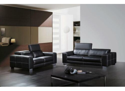 Set Leather Sofa Couch Living landscape 3+1+1 Seater Suite Design Modern