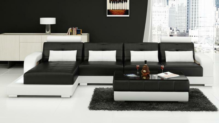 Corner sofa Sofa Couch Leather sofa Seat Corner Suite Upholstery Living landscape