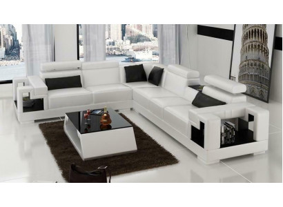 Designer Sofa Couch Corner sofa Leather Living landscape Textile Upholstery Suite