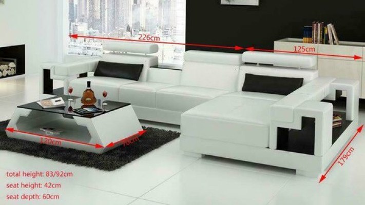 Corner sofa Leather sofa Living landscape L-shape Sofa Couch Upholstery Seat Corner