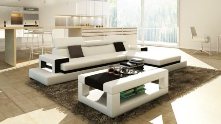 Sofas Corner sofa Leather sofa Upholstery Living landscape Couch Sofa Corner suite