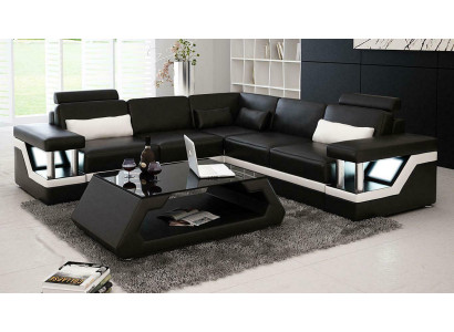 Corner Furniture Leather Sofa Upholstery Seating Area Designer Upholstered Corner Couch