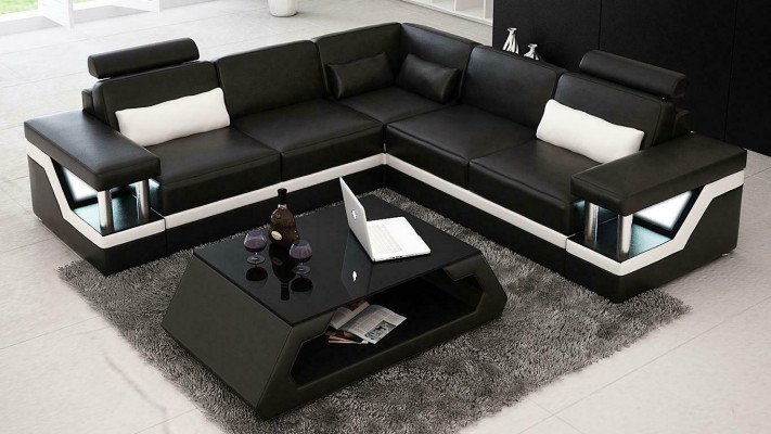Corner Furniture Leather Sofa Upholstery Seating Area Designer Upholstered Corner Couch