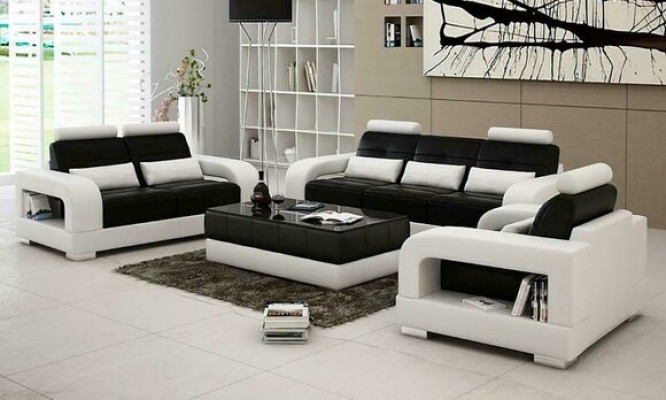 Sofa set Upholstery 3+1+1 Seater Set Design Sofas Couches Leather Modern