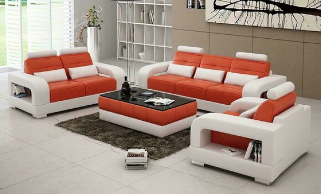 Sofa set Upholstery 3+1+1 Seater Set Design Sofas Couches Leather Modern