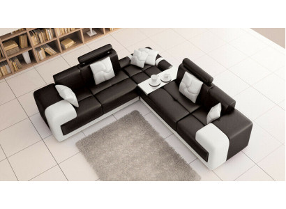 Corner sofa Corner suite L-shape Sofa Suite Upholstery Couch Living landscape