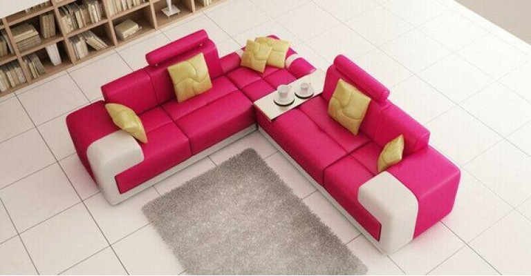 Corner sofa Corner suite L-shape Sofa Suite Upholstery Couch Living landscape