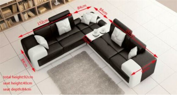Corner sofa Corner suite L-shape Sofa Suite Upholstery Couch Living landscape