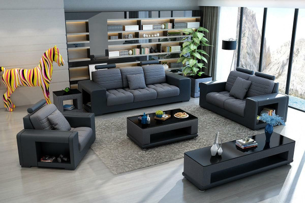 Sofa set 321 Seater Table Stool Coffee table Sideboard Suite Modern 5-piece.