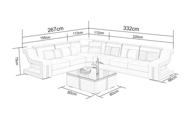 Corner sofa Sofa Couch Upholstery L-shape Living landscape Seating set Sofas