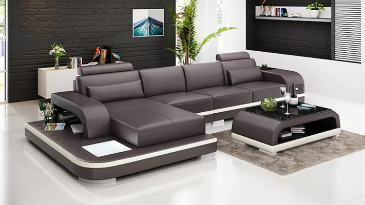 Design Living landscape Corner sofa Upholstery Corner suite Leather sofa Luxury seating set