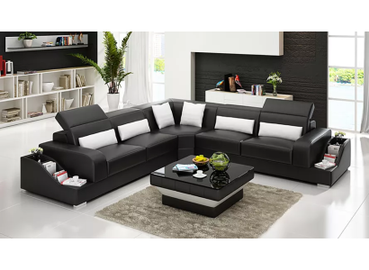 Leather sofa Corner sofa Upholstery set Sofa Couch Living landscape Upholstery Corner suite