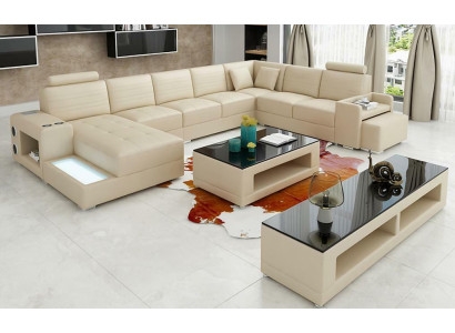 Eck Leather Corner sofa U-shape Sofa Couch Design Upholstery Textile Modern Textile new
